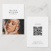 Modernes minimales Foto Vertikal Visitenkarte (Vorne/Hinten)