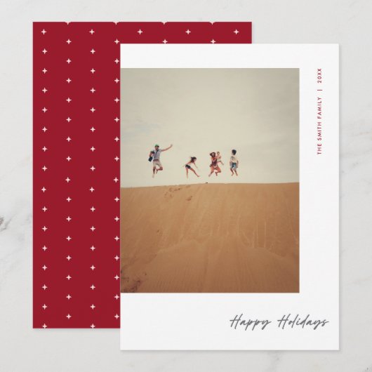 Modernes Minimales Foto Weihnachten (Vorne/Hinten)