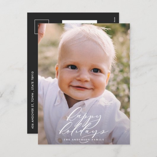 Modernes minimales Foto Weihnachten (Vorne/Hinten)