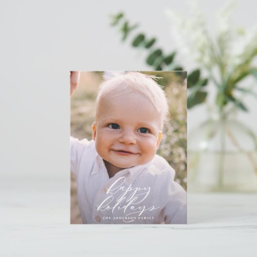 Modernes minimales Foto Weihnachten (Stehend Vorderseite)