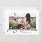 Modernes, minimales Foto Weihnachtsgeschenk Feiertagskarte (Vorderseite)