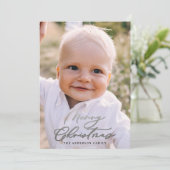 Modernes, minimales Foto Weihnachtsgeschenk Feiertagskarte (Stehend Vorderseite)