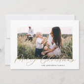 Modernes, minimales Foto Weihnachtsgeschenk Feiertagskarte (Vorderseite)