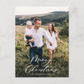 Modernes, minimales Foto Weihnachtsgeschenk Feiertagspostkarte (Vorderseite)