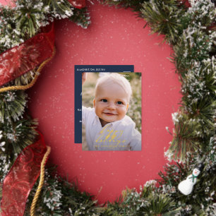 Modernes Minimales Foto Weihnachtsgeschenk Folien Feiertagspostkarte