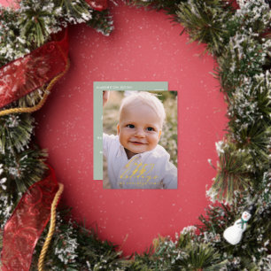 Modernes, minimales Foto Weihnachtsgeschenk Folien Feiertagspostkarte