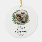 Modernes, minimales Foto Weihnachtsgeschenk Keramik Ornament (Vorne)