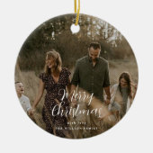 Modernes, minimales Foto Weihnachtsgeschenk Keramik Ornament (Vorne)