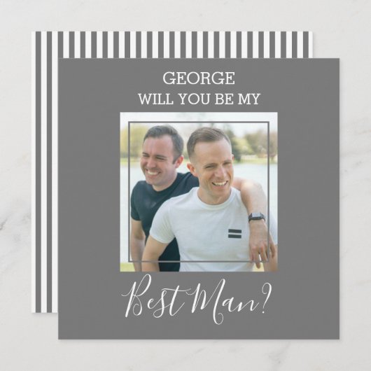Modernes Minimales Foto | Werden Sie mein Trauzeug Einladung (Vorne/Hinten)