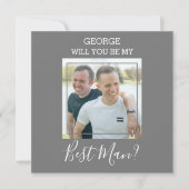 Modernes Minimales Foto | Werden Sie mein Trauzeug Einladung (Vorderseite)