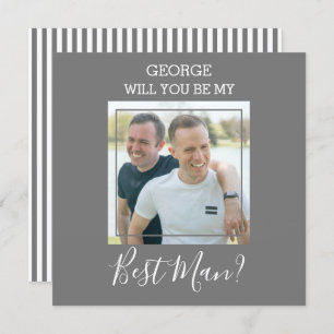 Modernes Minimales Foto Werden Sie mein Trauzeug Einladung