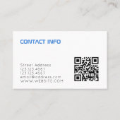 Modernes minimales futuristisches Blau Visitenkarte (Rückseite)