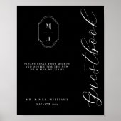 Modernes & minimales Gästebuch-Script Monogramm Sc Poster (Vorne)