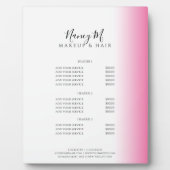 Modernes minimales Gefälle rosa weiße Make-up & Ha Fotoplatte (Vorderseite)
