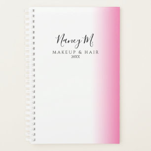 Modernes minimales Gefälle rosa weiße Make-up & Ha Planer