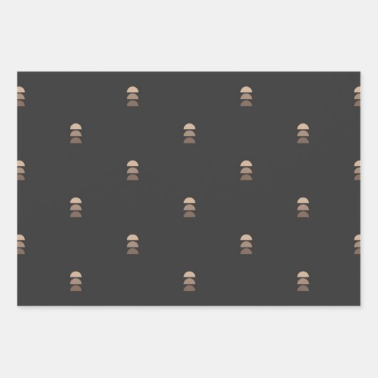 Modernes minimales geometrisches Muster in schwarz Geschenkpapier Set (Vorderseite 3)