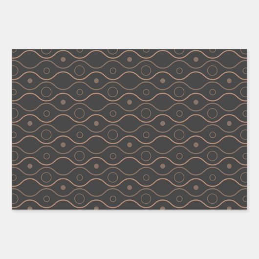 Modernes minimales geometrisches Muster in schwarz Geschenkpapier Set (Vorderseite)