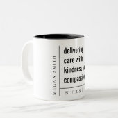 Modernes, minimales Geschenk für Krankenpfleger Zweifarbige Tasse (Vorderseite Links)