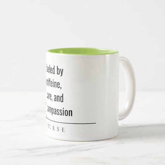 Modernes, minimales Geschenk für Krankenpfleger Zweifarbige Tasse (VorderseiteRechts)