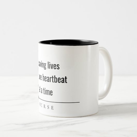 Modernes, minimales Geschenk für Krankenpfleger Zweifarbige Tasse (VorderseiteRechts)