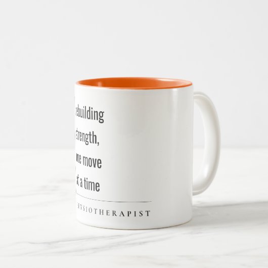 Modernes minimales Geschenk für Motivierend Physio Zweifarbige Tasse (VorderseiteRechts)