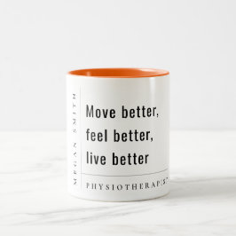 Modernes minimales Geschenk für Motivierend Physio Zweifarbige Tasse