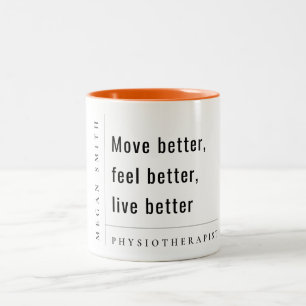 Modernes minimales Geschenk für Motivierend Physio Zweifarbige Tasse
