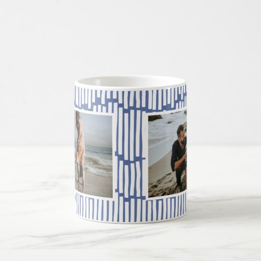 Modernes, minimales Grafikgeschenk mit 2 Foto hell Kaffeetasse (Mittel)