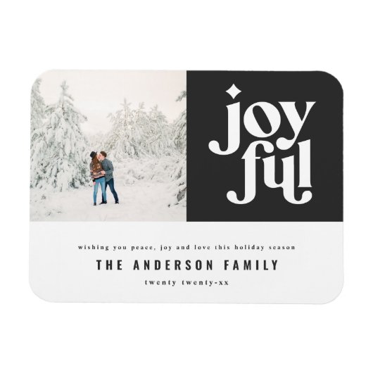 modernes minimales grafisches fröhliches Schwarz Magnet (Horizontal)