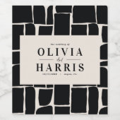 Modernes, minimales grafisches Schwarzweiß-Gastges Weinetikett (Einzelnes Label)