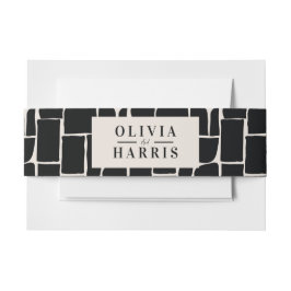 Modernes, minimales grafisches Schwarzweiß-Party Einladungsbanderole