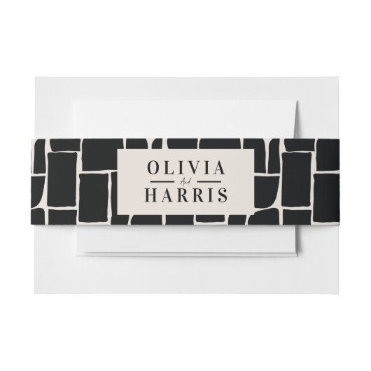 Modernes, minimales grafisches Schwarzweiß-Party Einladungsbanderole (Vorderseite Beispiel)