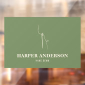 Modernes, minimales Grünnähen Beruflich Fensteraufkleber (Blatt 2)