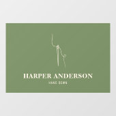 Modernes, minimales Grünnähen Beruflich Fensteraufkleber (Blatt)