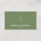 Modernes, minimales Grünnähen Beruflich Visitenkarte (Vorderseite)