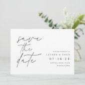 Modernes, minimales Handschrift Save The Date (Stehend Vorderseite)