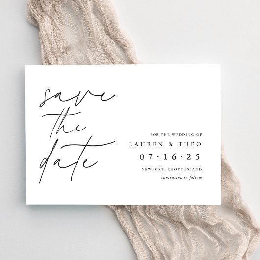 Modernes, minimales Handschrift Save The Date