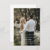 Modernes & minimales Hochzeitssemble Foto Einladung (Vorne/Hinten)