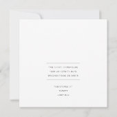 Modernes & minimales Hochzeitssemble Foto Einladung (Rückseite)