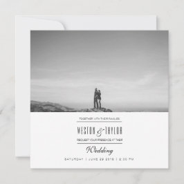 Modernes & minimales Hochzeitssemble Foto Einladung