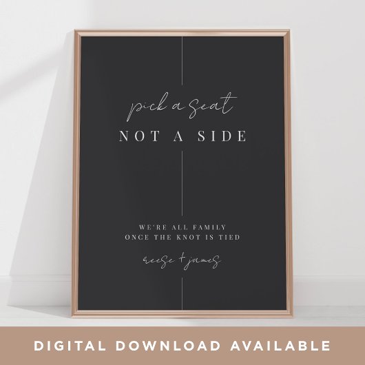 Modernes Minimales Hochzeitsszeichen Poster