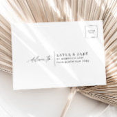 Modernes Minimales Hochzeitsszenario RSVP Postcard