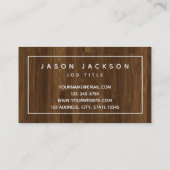 Modernes minimales Imitat-hölzernes Bau-Geschäft Visitenkarte (Rückseite)