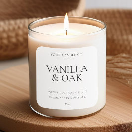 Modernes, minimales, individuelles Kerzensiegel Quadratischer Aufkleber