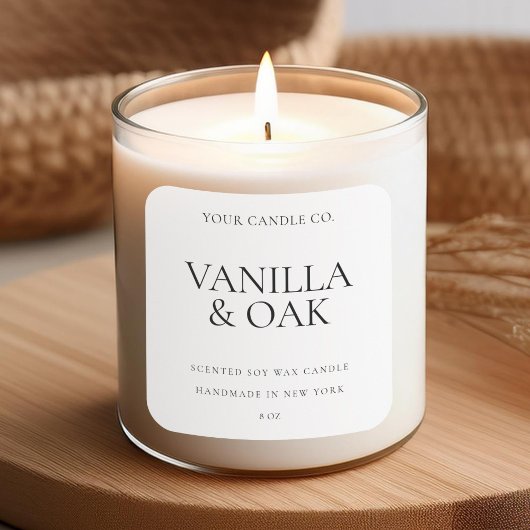 Modernes, minimales, individuelles Kerzensiegel Quadratischer Aufkleber