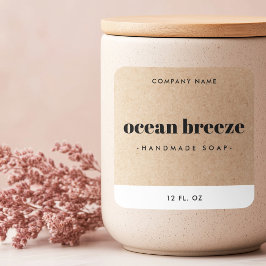 Modernes, minimales Kraft-Look-Quadrat-Produktetik Quadratischer Aufkleber