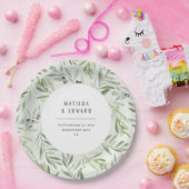 Modernes minimales Laubhochzeits-Party der Pappteller (Party)