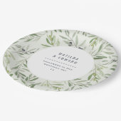 Modernes minimales Laubhochzeits-Party der Pappteller (Schrägansicht)