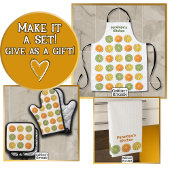 Modernes minimales Muster frischen Crochet Citrus Ofenhandschuh & Topflappen-Set