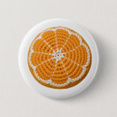 Modernes minimales Muster frischen Crochet Orange  Button (Vorderseite)